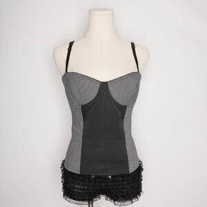 Dark coquette corset black grey